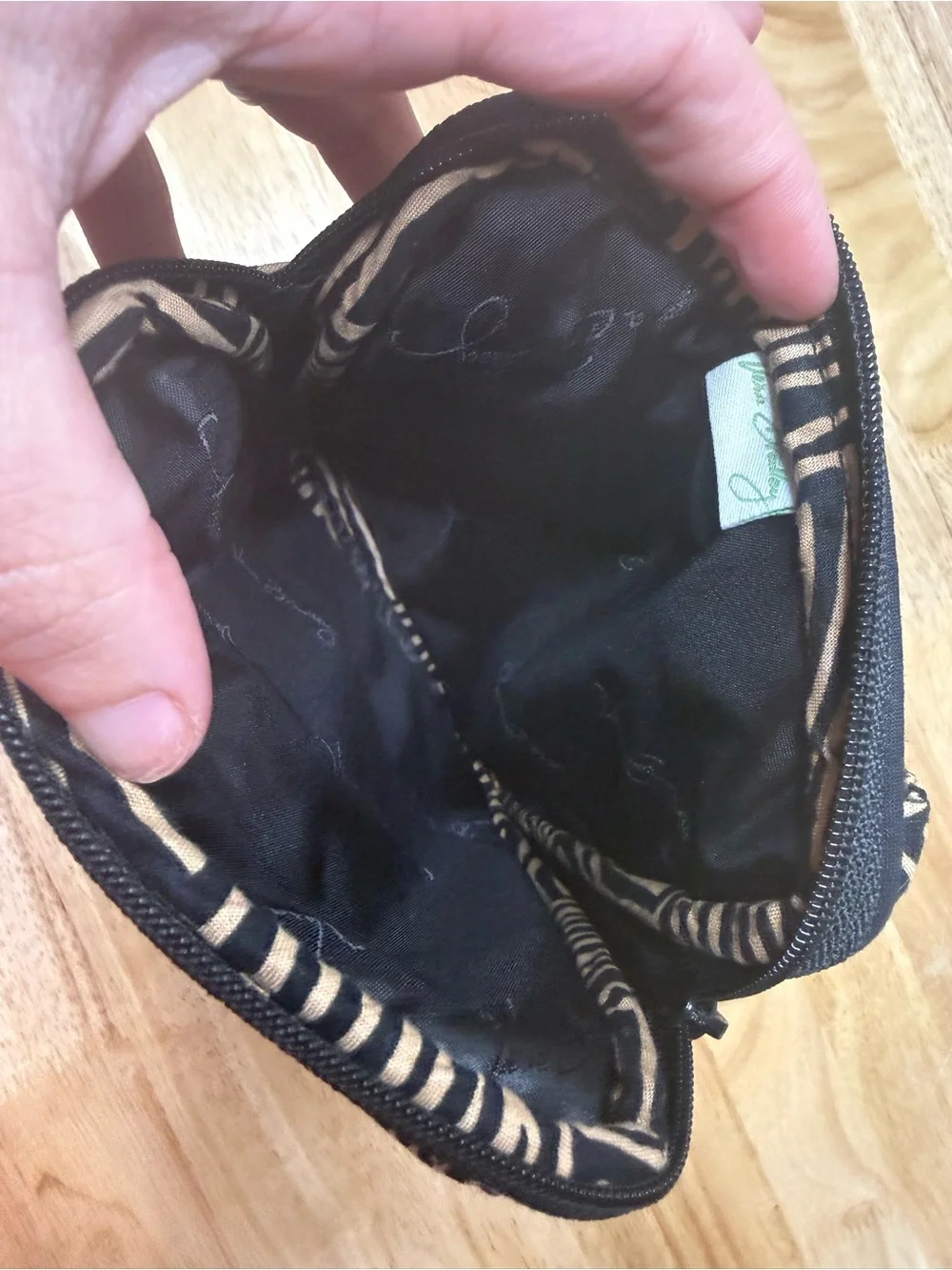 Vera Bradley Retired  Pattern Little Hipster Crossbody Bag Zebra Black Tan